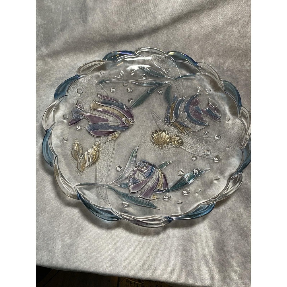 Mikasa Tropical Fish Glass Platter by Studio Nova Key Largo